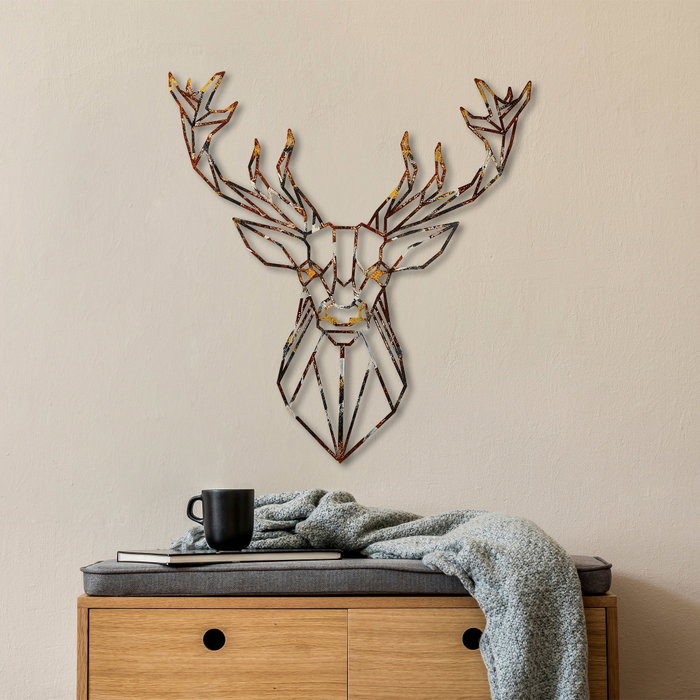 Wallity Deer - 3 Accesorio de Pared de Metal Multicolor